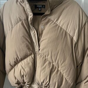 Missguided Beige Puffer Jacket